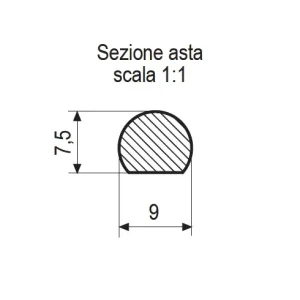 Asta di chiusura per spagnolette AGB H00900.xx.93 H 200 14898 Direct Beschikbaar